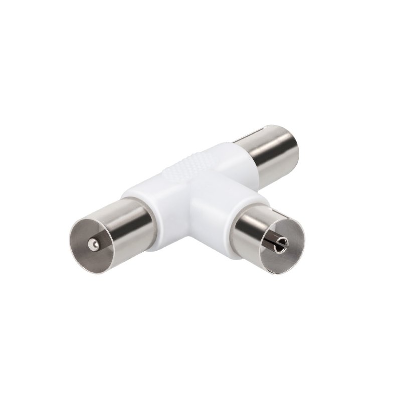 Coaxial antenna splitter with two male outputs
