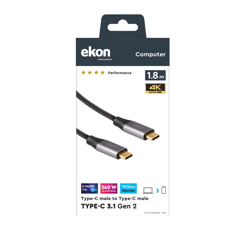 USB-C to USB-C 3.1 Gen 2 data and charging cable