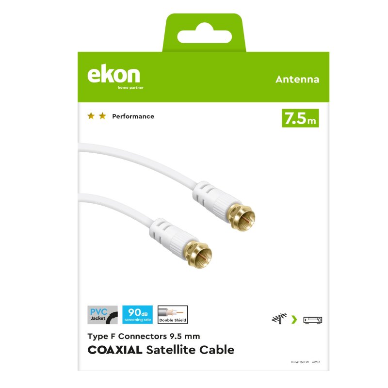 Type F male coaxial satellite cable