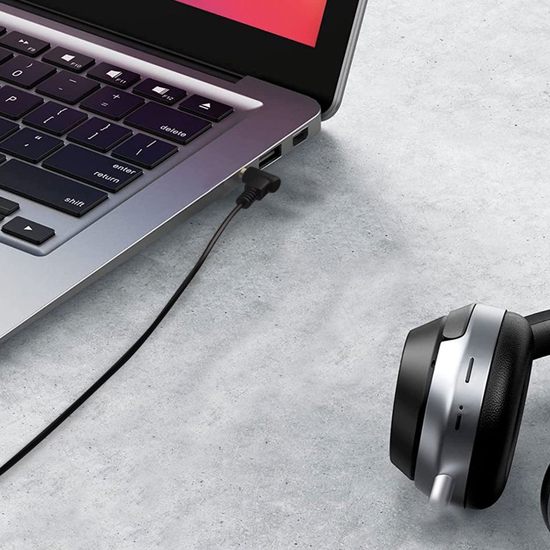 Audio cable with 2 connectors 3.5mm Jack male angled to 90⁰