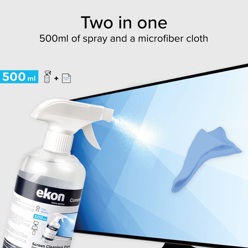 500 ml screen spray with microfibre cloth