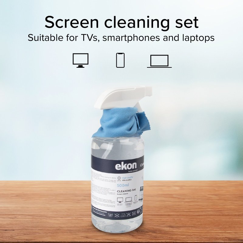 500 ml screen spray with microfibre cloth