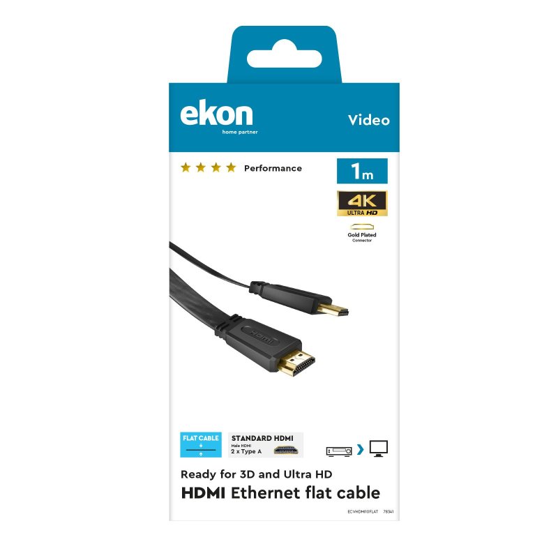 HDMI Type A v2.0 4K Ultra HD flat cable