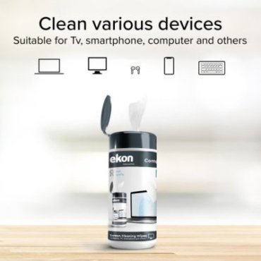 Pack of 100 sanitising wipes for screens and monitors