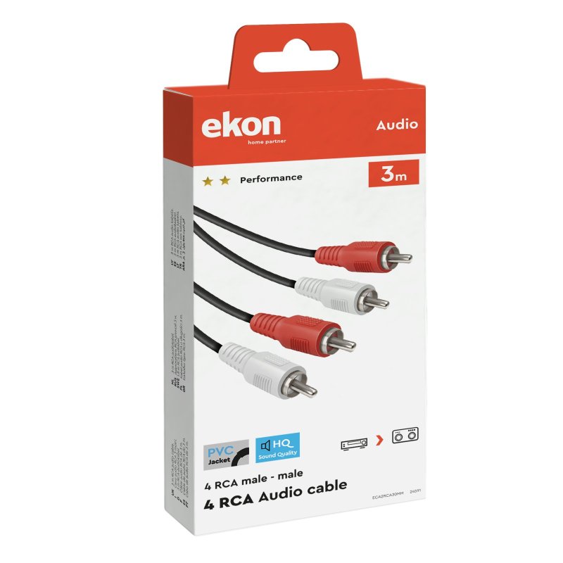 Audio Cable 2 RCA Male to 2 RCA Male