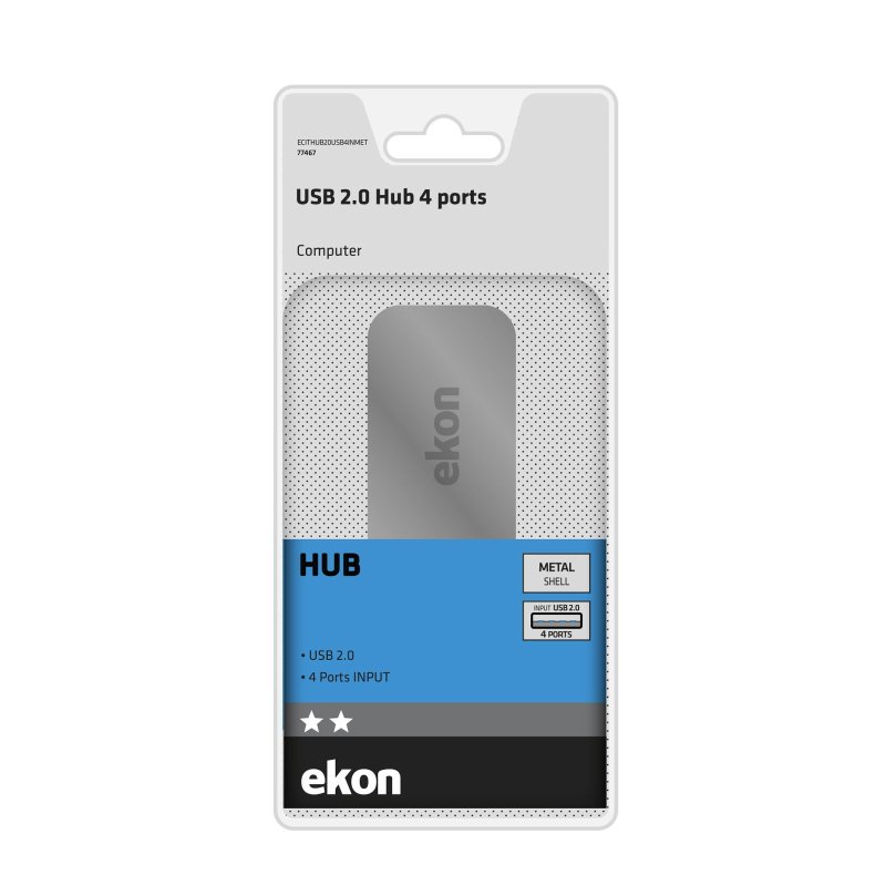 4 in 1 USB 2.0 metal multiport hub