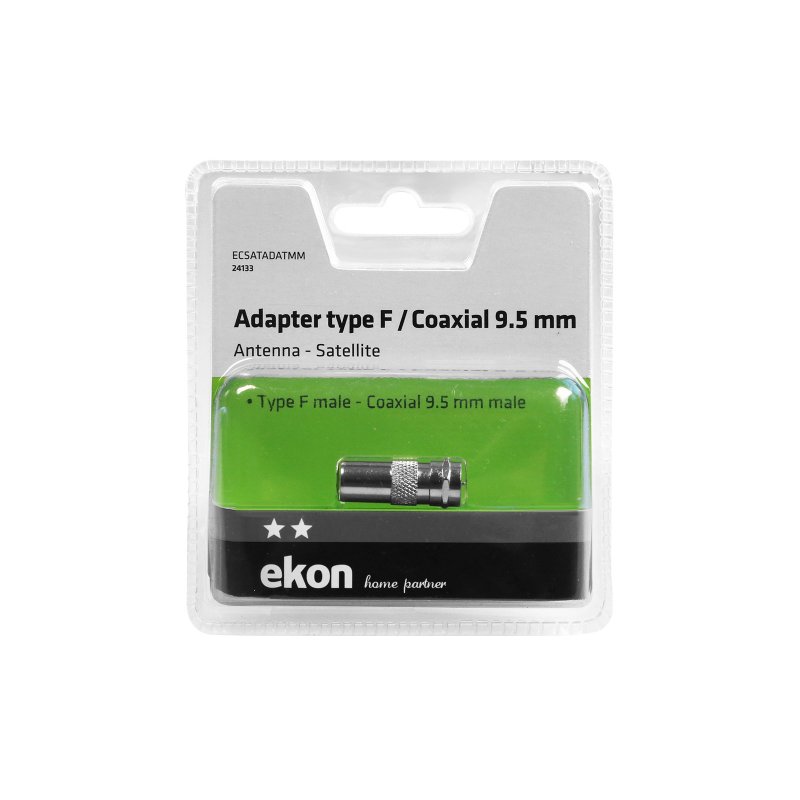 Type F adapter with a coaxial 9.5mm jack