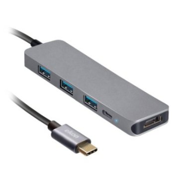 Aluminium-Hub mit 3 USB 3.0-Anschlüssen, USB-C-Ausgang mit bis zu 100 W, HDMI-Anschluss für 4K Ultra HD
