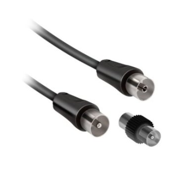 Male / female antenna cable + adapter 75dB