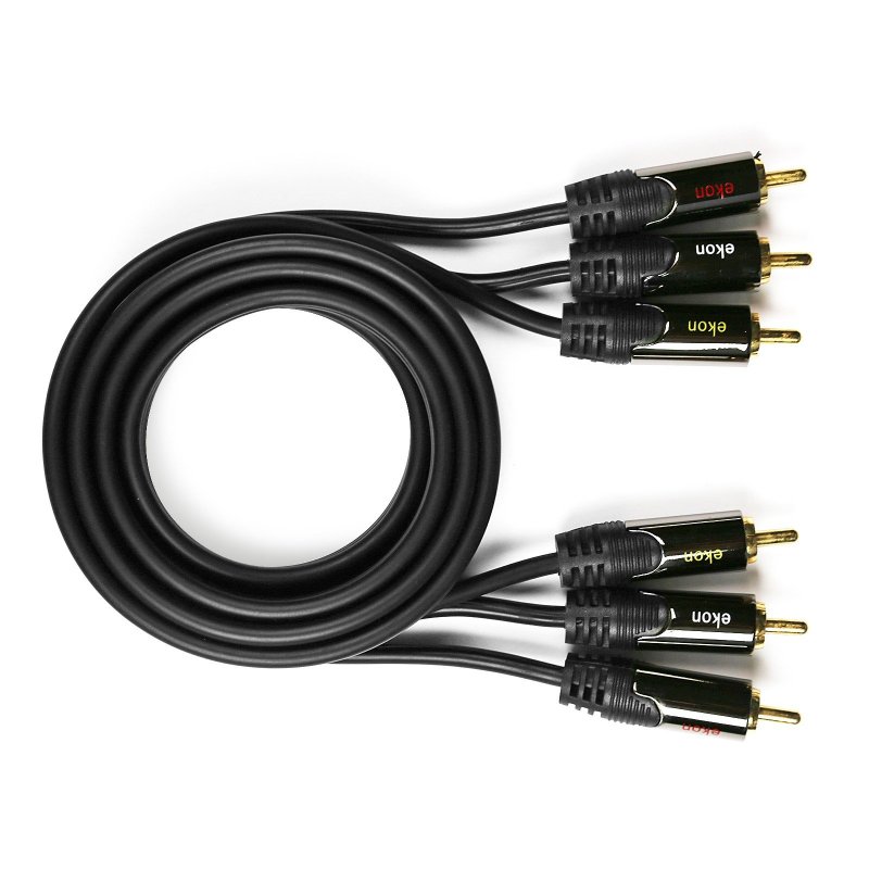 3 RCA cable with gold-plated connectors