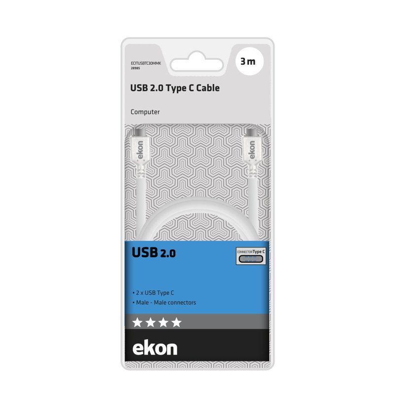 USB-C 2.0 male-to-male cable