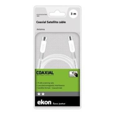 Type F male to female coaxial satellite cable