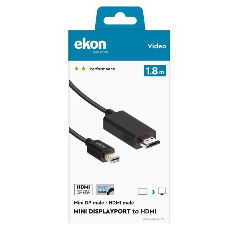 Cable HDMI con Ethernet a mini puerto de pantalla
