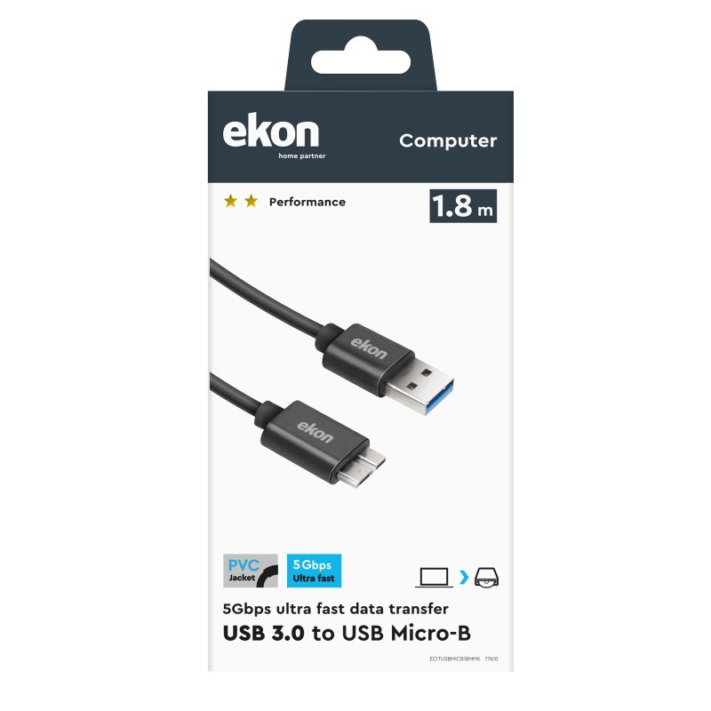 USB 3.1 A - Micro USB B printer cable