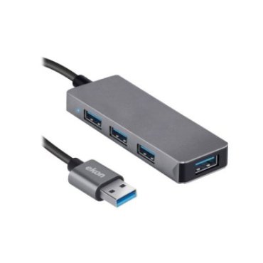 HUB con 3 puertos USB-A 2.0, 1 puerto USB-A 3.0 y cable de alimentación USB-A