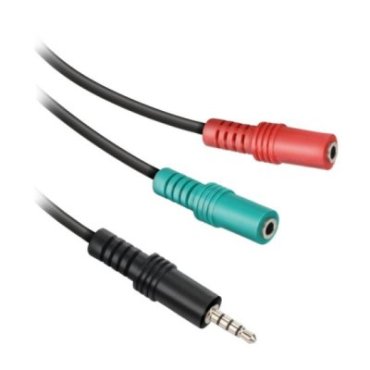 Splitter cable with 1 x 3.5 mm male and 2 x 3.5 mm female jacks