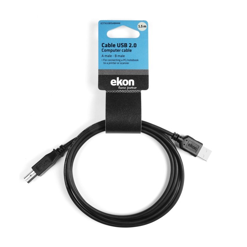 Type A and Type B USB cable