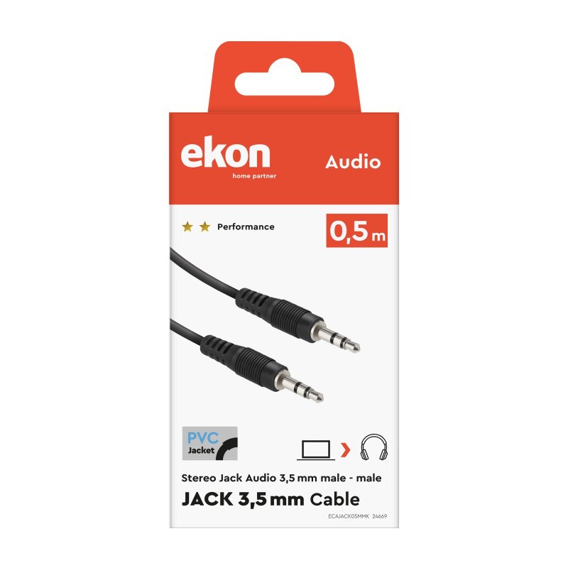 Audio cable with a 3.5mm male - male jack