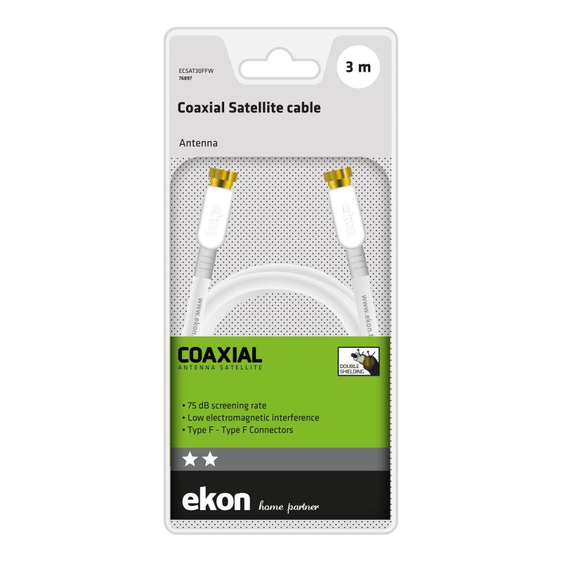 Type F male coaxial satellite cable
