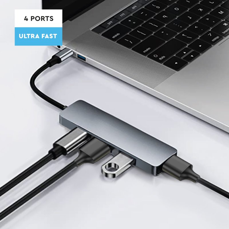 HUB with 3 USB-A 2.0 ports, 1 USB-A 3.0 port and USB-A power cable