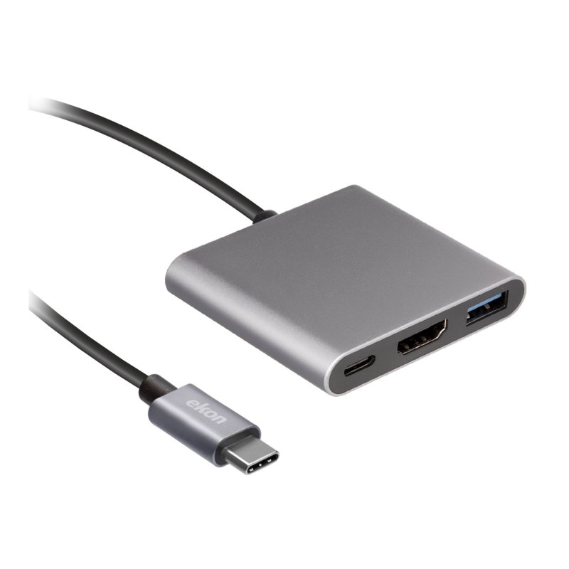 3 in 1 multiport hub, HDMI - USB - Type-C female