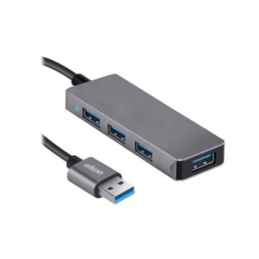 HUB con 4 puertos USB-A y cable de alimentación USB-A