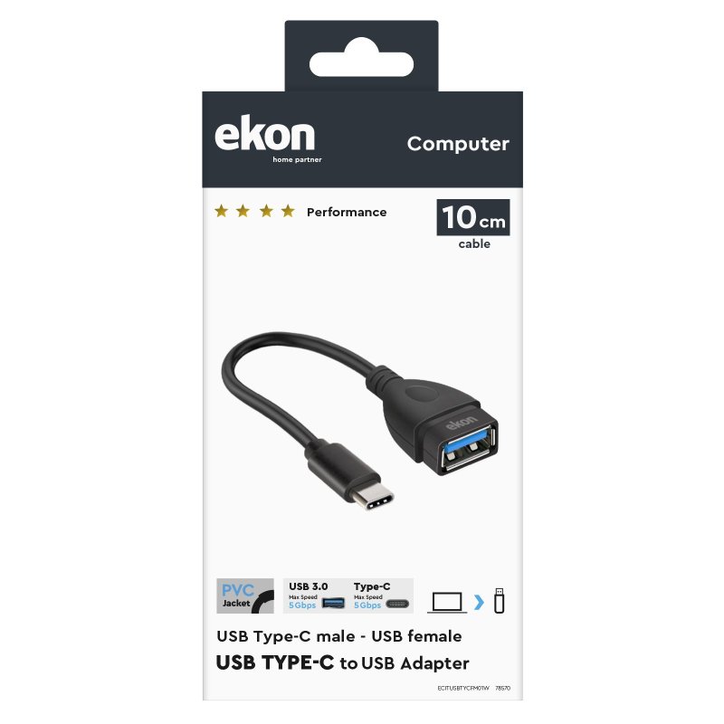 Type-C male to USB female adapter