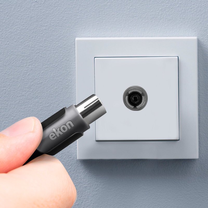 Male / female antenna cable + adapter 75dB