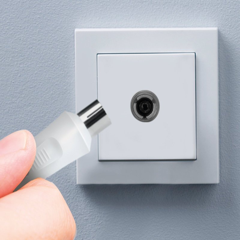 Male / female antenna cable + adapter 75dB