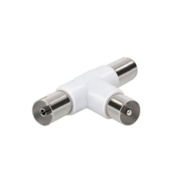 Coaxial antenna splitter with two female outputs