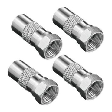 4 adaptadores coaxiales de tipo F macho a hembra