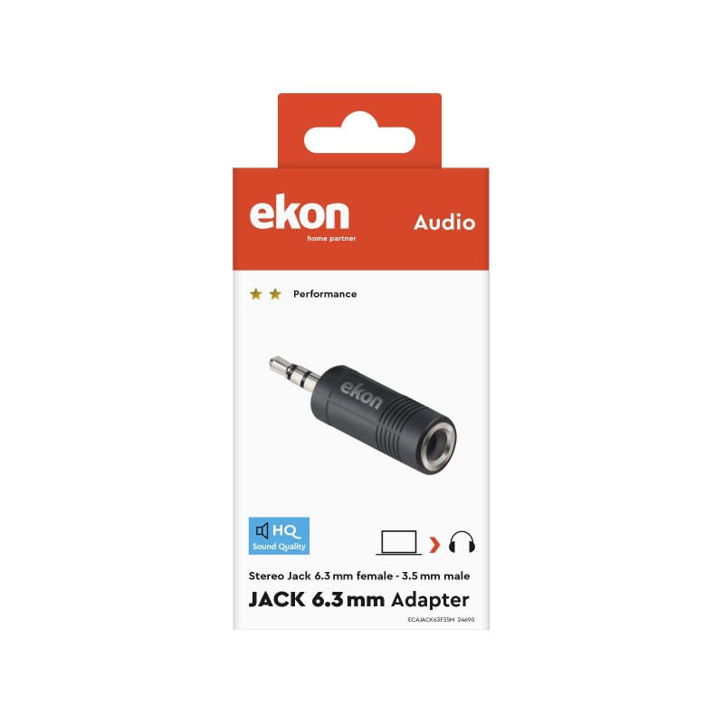 Audio adapter Jack 6,3 mm female to Jack 3,5 mm male