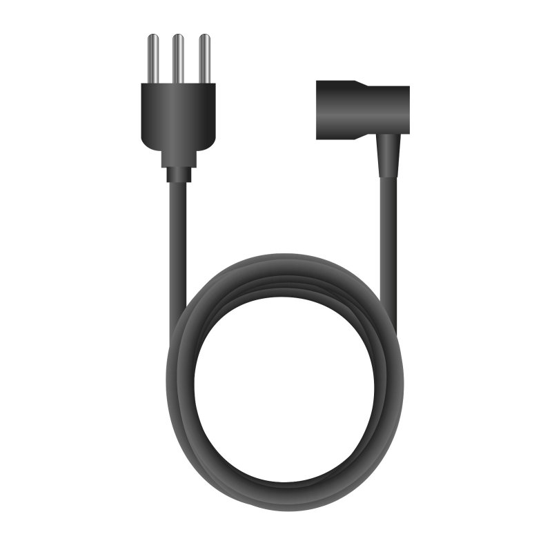 Power cable with 90° IEC connector, 5 m