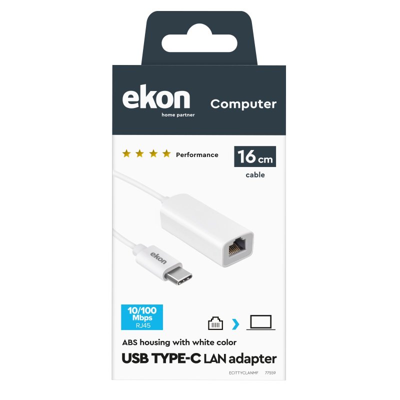 Type-C male to LAN female adapter