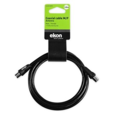 Black male / female antenna cable 75dB