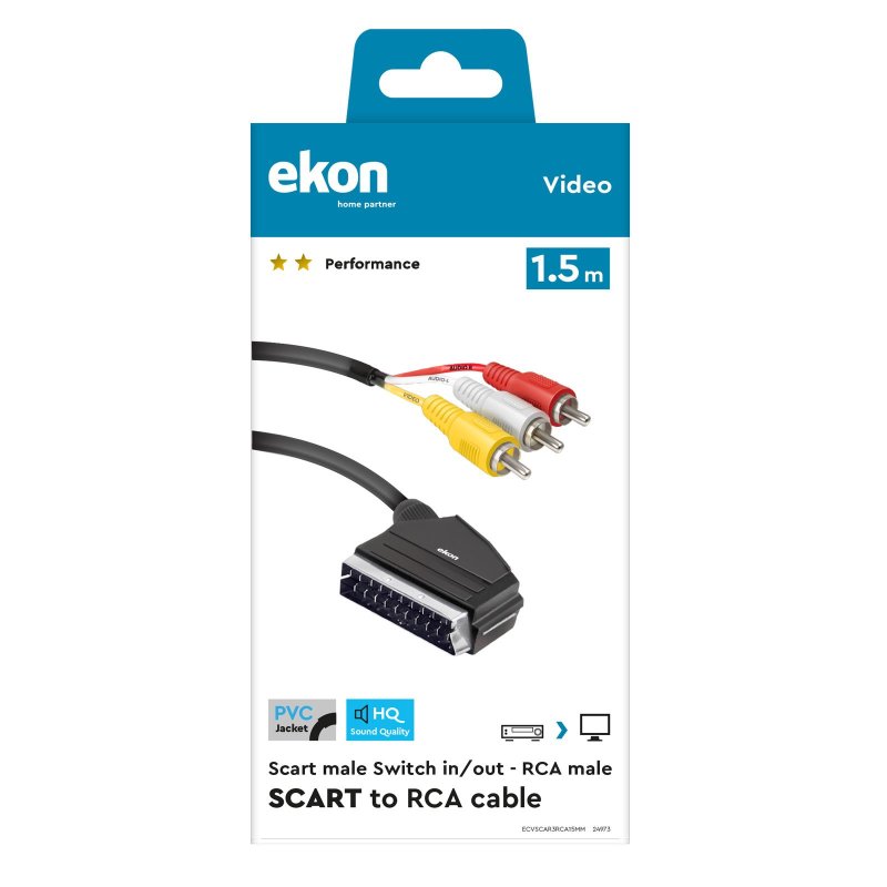 Scart - RCA Kabel mit Schalter