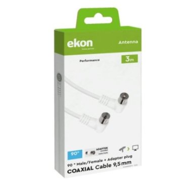 Antenna cable with angled connectors, 75dB