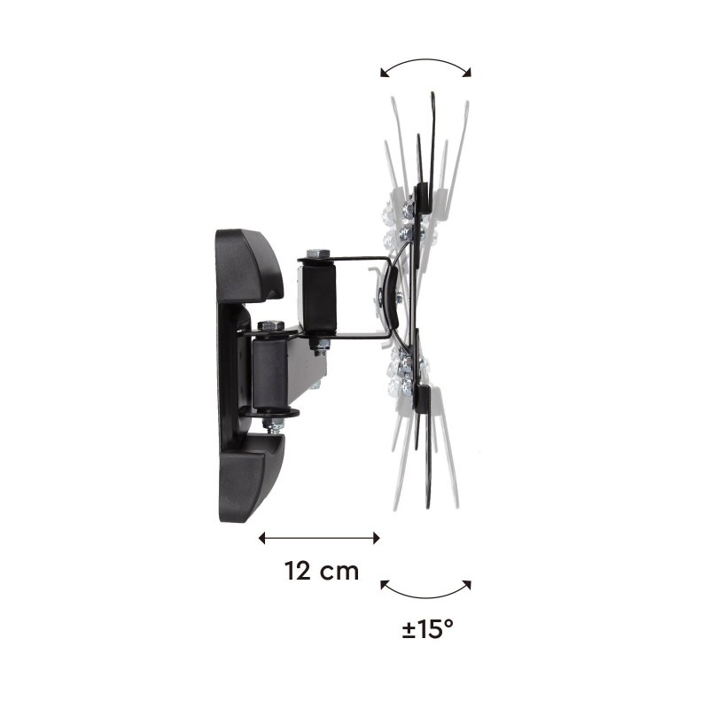 Double swivel wall mount for TVs from 14 to 42 inches