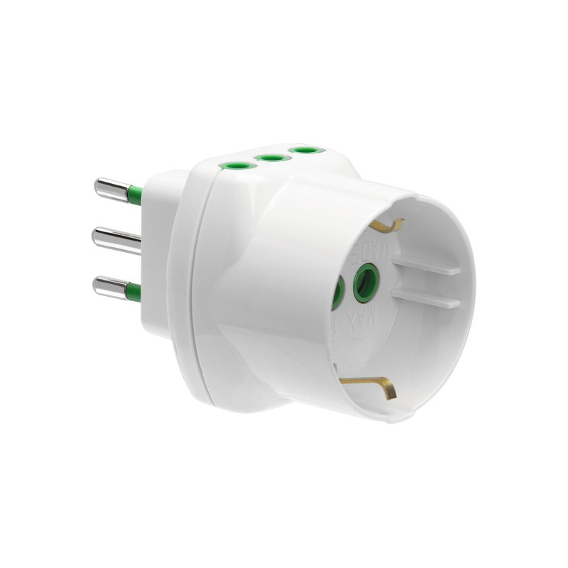 Triple adapter - 2 Italian and 1 German-Italian sockets