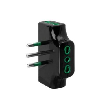 Triple flat adapter with 3 Italian 2-pin sockets