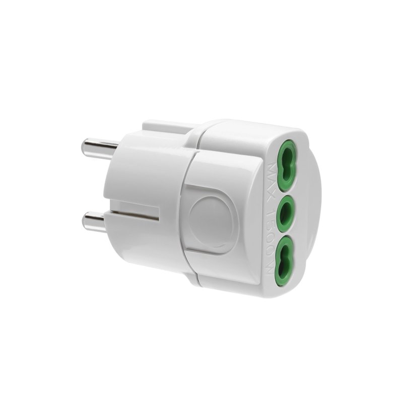 Adaptor for 16A two-pin Italian plug to Schuko