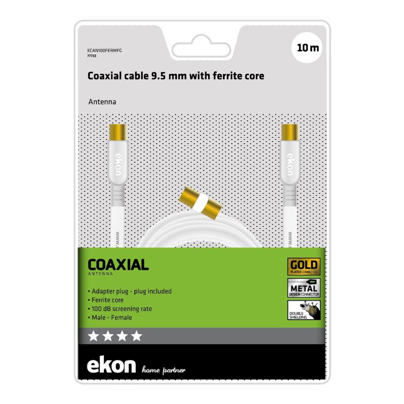 Ferrite coaxial cable for antenna, 100dB