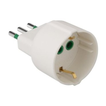 Adaptador simple con enchufe alemán-italiano