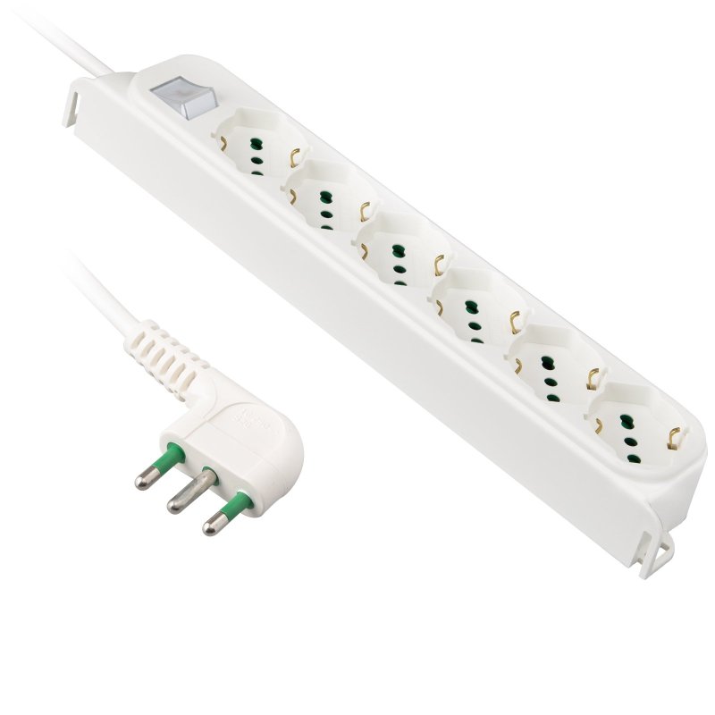 Power strip with 6 Italian/German sockets