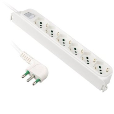 Power strip with 6 Italian/German sockets