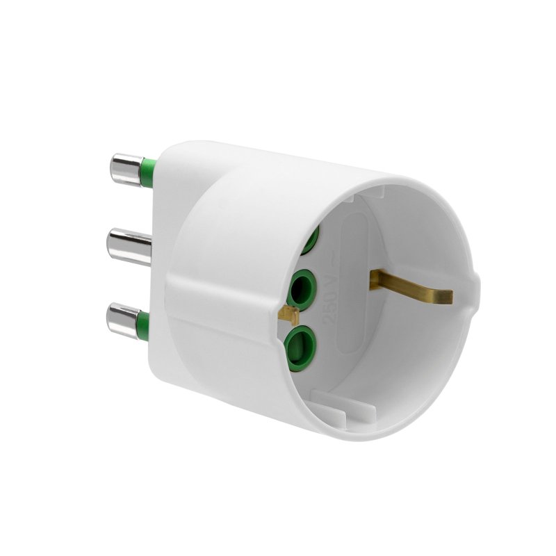 Adapter for European plug 10A to German-Italian socket 16A