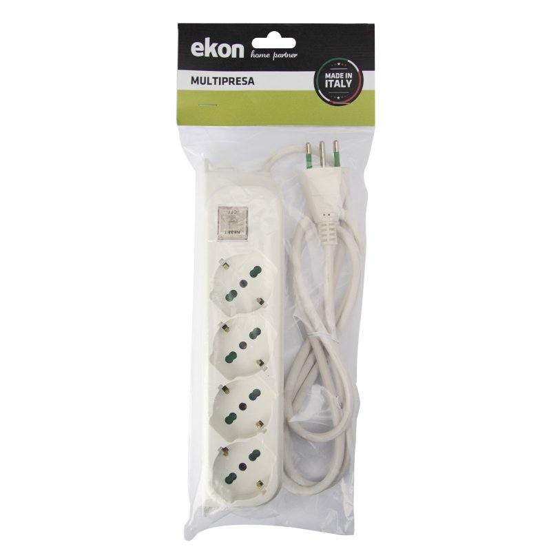 Power strip with 4 Italian-German sockets