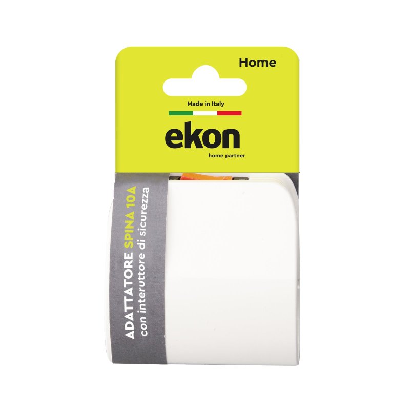 Adapter 10A Italian plug to German-Italian with overload switch