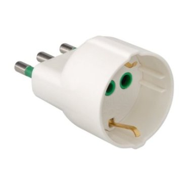 Adaptateur simple avec prise allemande-italienne