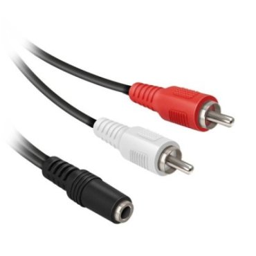 Audiokabel Klinke 3,5 mm Buchse auf 2 RCA Stecker